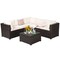 Costway 6PCS Rattan Patio Sectional Sofa Conversation Set Outdoor